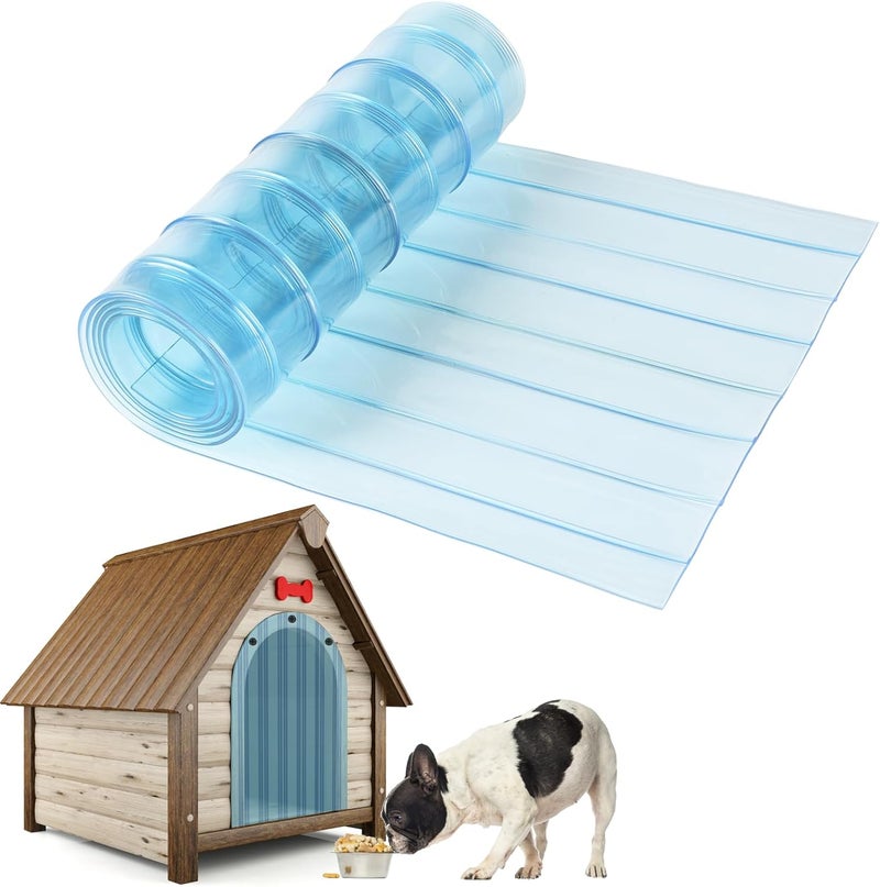 Ysglory Dog Door Replacement Flap Plastic Vinyl Door Strips Transparent Dog House Door Flap Strips for DIY Dog or Cat Door, Easy to Cut & Install, 11.8 in x 4.9 ft - Image 1